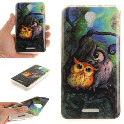 

Oil painting owl Pattern Soft Thin TPU Rubber Silicone Gel Case Cover for ALCATEL PIXI 4 5.0