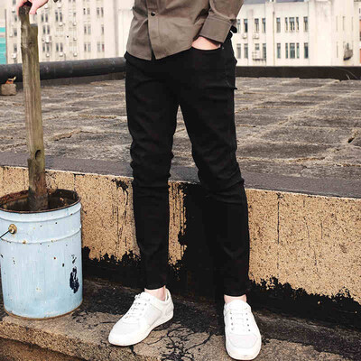 

Wei Xiu (viishow) Men's Jeans Straight Boys Pants Trends Jeans Male Slim Straight Pants NC58061 Black 31