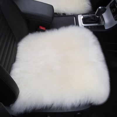 

ELEKKS Wool winter car seat pad cushion car seat lambskin hair long hair single seat cushion seat front beige