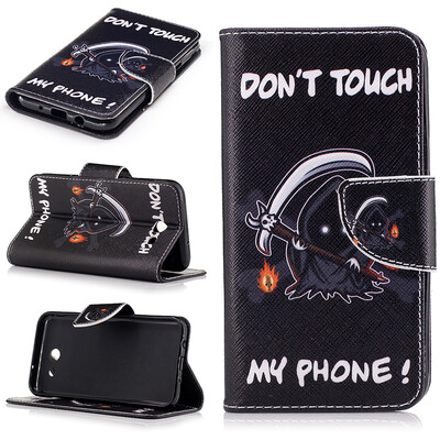 

Grim Reaper Design PU кожа флип Обложка Кошелек Карты Держатель чехол для SAMSUNG GALAXY J3 2017/J327
