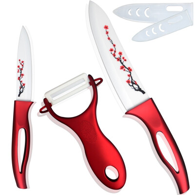 

High Quality Ceramic Knife Set XYJ Brand 4" Utility 6" Chef Knife Kitchen Knives With One Peeler