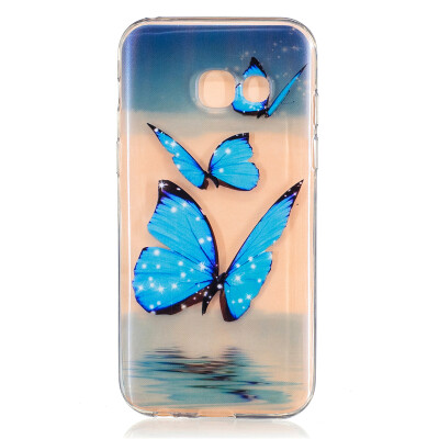 

Blue butterfly Dress girl Pattern Soft Thin TPU Rubber Silicone Gel Case Cover for SAMSUNG Galaxy A3 2017A320