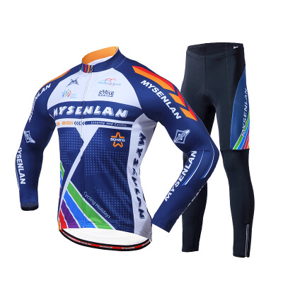 

Mai Senlan color road summer bike blue team large size breathable quick dry mountain bike ride suit suit long sleeve male