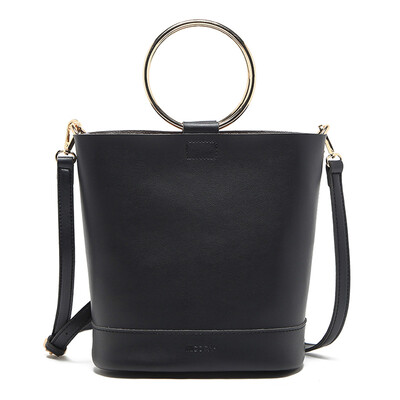 

MICOCAH Brand Fashion Women Bucket Bag 2 Pieces Металлическое кольцо Кожа PU Роскошные сумки Женские сумки Дизайнерские женские кожаные сумочки