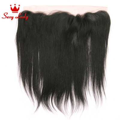 

8a Brazilian Straight Lace Frontal Closure Bleached Knots 13x4 Human Hair Lace Frontal Closure With Baby Hair Free Middle 3 Part