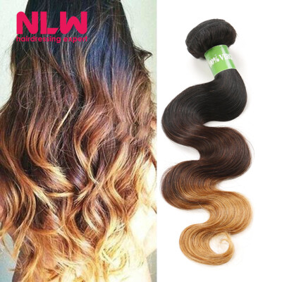 

T1b/4/27 Color Free Fast Ship Brazilian Virgin Hair Body Wave 3 Bundles NLW Hair 8A Unprocessed Full Thick Smooth Ombre Extenion