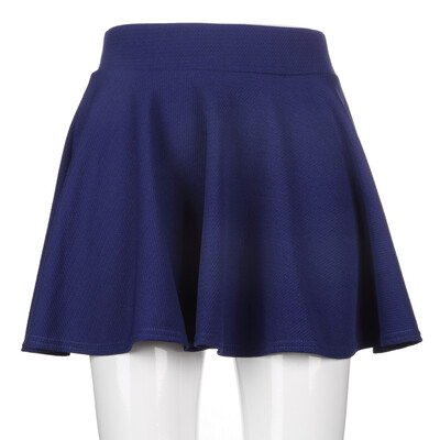 

Fashion Women's Stretch Waist Plain Skater Flared Pleated Mini Skirt New