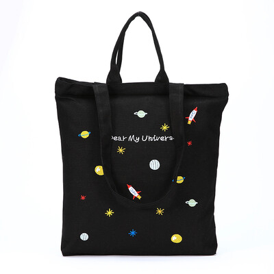 

Bag body sac maitres handbags original embroidery shoulder bag fresh art canvas bag female bag D710 black