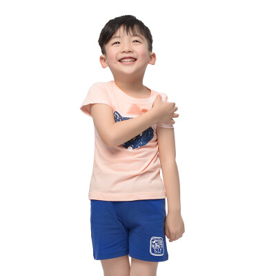 

Yu Zhaolin children's T-shirt summer outdoor boy short-sleeved shorts suit M416636 small fox 140 yards