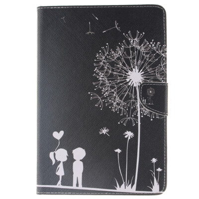 

Black Dandelions Style Embossing Classic Flip Cover with Stand Function and Credit Card Slot for iPad Pro 9.7