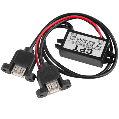 

DC DC преобразователь модуль 12V 5V 3A Для 15W Duble выход USB Power Adapter