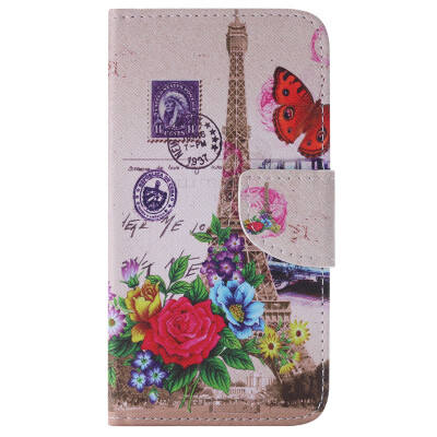 

Butterfly Tower Design PU Leather Flip Cover Wallet Card Holder Case for SAMSUNG J510 J52016