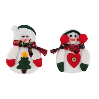 

2pcs Xmas Decor Snowman Kitchen Tableware Holder Pocket Dinner Cutlery Bag