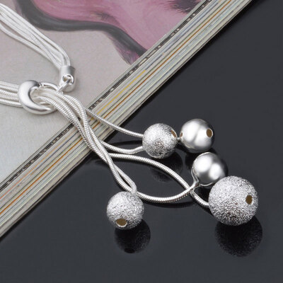 

MyMei Chic Women Silver Plated Five Beads Snake Chain Bracelet Bangle Jewelry Gift New