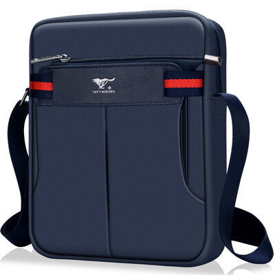 

Seven wolves SEPTWOLVES men&39s Oxford cloth shoulder bag Messenger bag vertical package Korean business casual fashion L91133015-08 blue