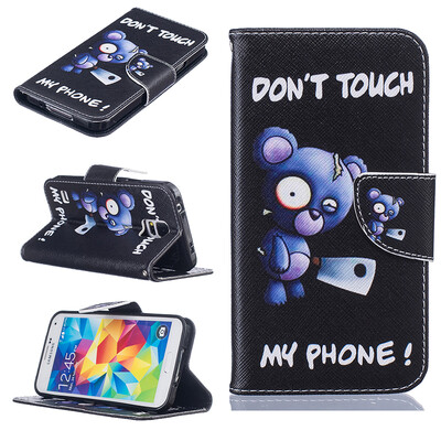 

Blue bear Design PU Leather Flip Cover Wallet Card Holder Case for SAMSUNG GALAXY S5