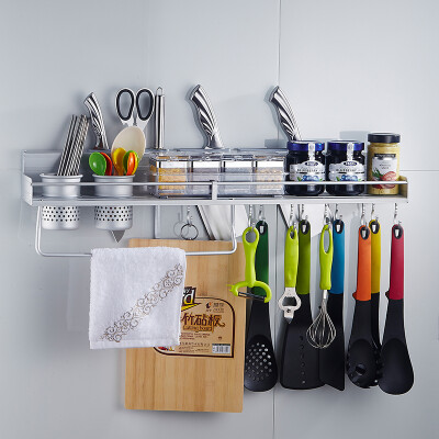 

Thousands of thousands of QEQX Space aluminum punch-free kitchen racks Storage rack knife rack seasoning rack 60CM double chopsticks tube D602