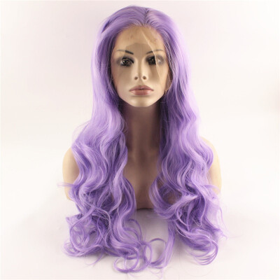 

Iwona Synthetic Hair Lace Front Long Wavy Purple Wig