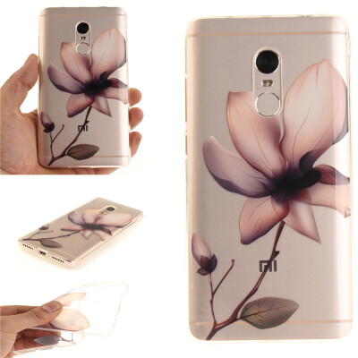 

Magnolia flower Pattern Soft Thin TPU Rubber Silicone Gel Case Cover for XiaoMi RedMi Note 4