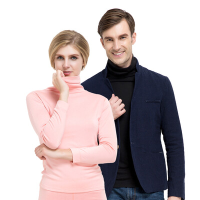 

Little nurse thermal underwear men&women high collar pile single piece shirt velvet warm lapel autumn clothing long pants DRY018 bottoming shirt pink L 170100