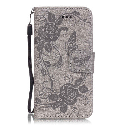 

Gray Butterfly PU Leather Flip Cover Wallet Card Holder Case for IPHONE 6