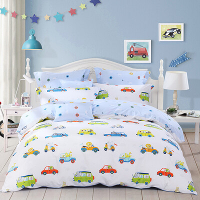 

Mercury Home Textiles MERCURY Cotton Twill Print Cartoon Bed Three-piece Auto Club Bedding Bed Sheets Enlarge Single Bed 12 Bed