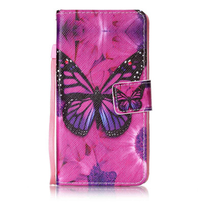 

Black Butterfly Design PU Leather Flip Cover Wallet Card Holder Case for Huawei Honor 5C