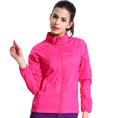 

Carring (clothin) skin windbreaker ladies outdoor sports thin breathable Slim skin clothing CD13003 rose red XL code