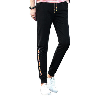 

(MSEK) XK3201 Мужские корейские Slim Slim Брюки Модные брюки Мода Чистые цветные штаны Black Gold logoXXL