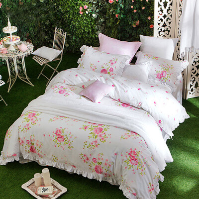

Dohia Bedding Set Cotton Twill Printed Sheets Four Piece 15m Bed Tours Garden 200x230cm