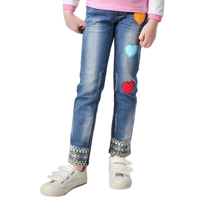 

Xin Song girl fashion hole jeans in the big children spring&autumn cowboy casual trousers trousers E053B 14058