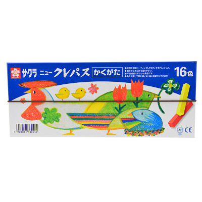 

Sakura Sakura NEP-16 16-color oil painting stick set square pen Japanese students with color card and elastic band art soft crayons