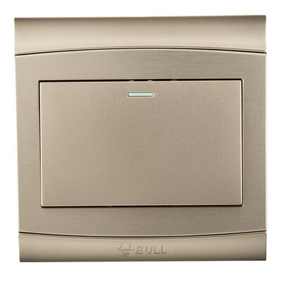 

Bull BULL switch socket G19 series open dual control switch 86 type panel G19K112Y metal wire drawing panel champagne gold