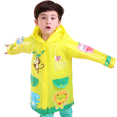 

hugmii children raincoat cute cartoon waterproof primary school puppet yellow zoo