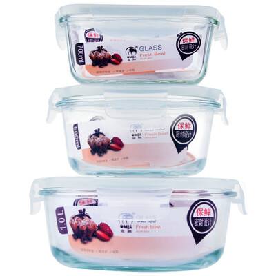 

Супермаркет] [Jingdong Pyrex Золотой медведь чаша микроволновая четче ланч ланч запечатаны банок Parure (1000ml + 580ml + 550ml) JF812
