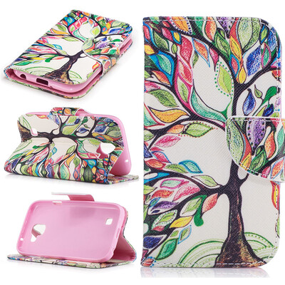 

Colorful tree Design PU Leather Flip Cover Wallet Card Holder Case for LG K3 2017