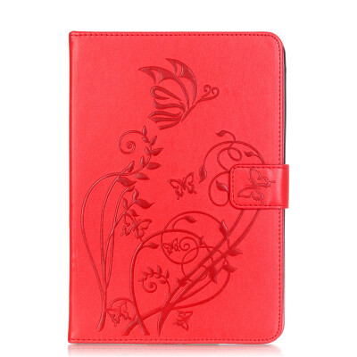 

Red Flower Design PU Leather Flip Cover Wallet Card Holder Case for IPAD PRO 97