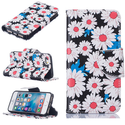 

Chrysanthemum Design PU Leather Flip Cover Wallet Card Holder Case for IPHONE 55S5SE