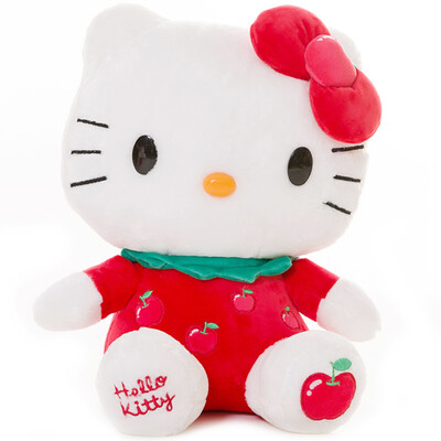 

Hello Kitty Hello Kitty плюшевых игрушек кукла фрукты серия KT мультфильм кукла кукла подушки, сидя KT 15-дюймовый яблочный красный KT1340