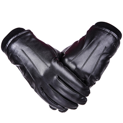 

Crocodile shirt CROCODILE full goatskin locomotive plus velvet thickened antifreeze mens gloves 19311003-01B black L code