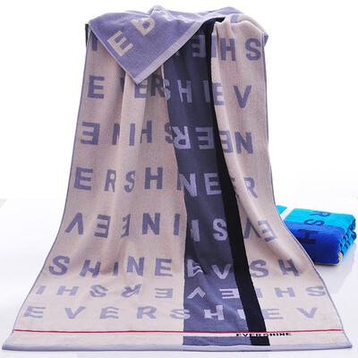 

Yong Liang towel home textiles cotton yarn-dyed letters large bath towel bath towel single piece gray 400g Article 70 × 140cm