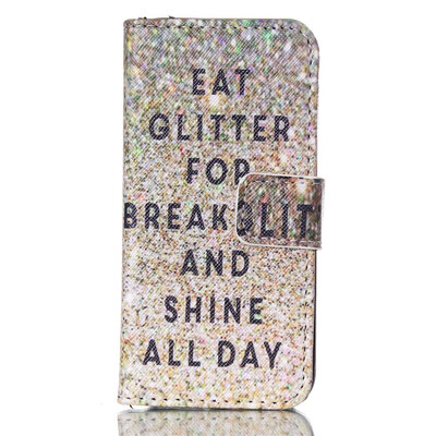 

Flash Letter Design PU Leather Flip Cover Wallet Card Holder Case for IPHONE 5