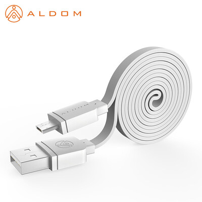 

Aldom Flat Micro USB Cable 2A For Samsung galaxy LG HTC Android Mobile Phone Charger Data Sync Cable 1M For Lightning iPhone 5 6