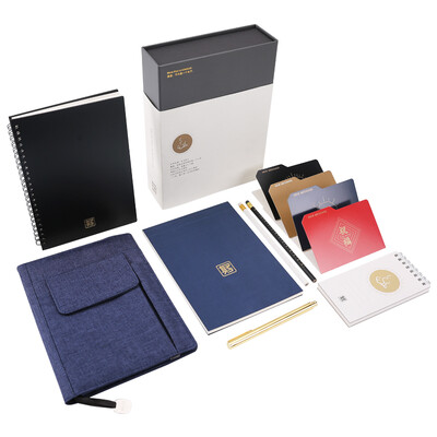 

M & G HAPY0149 set of business notebook notebook fashion diary traveler this book stationery set 8 sets of elegant blue