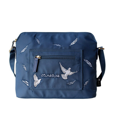 

Flowers princess someone engraved Oxford nylon art swimsuit shoulder shell bag 1703B001 blue