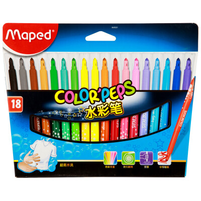 

Maple 845021 easy to wash breathable pen cap watercolor pen 18 color paper box