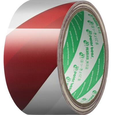 

Polar bear WA-044R red&white warning tape 48mm 20y 183 meters 1 package with a crossed zebra tape