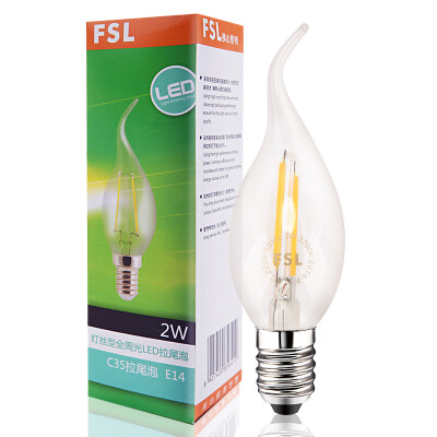 

[Jingdong supermarket] Foshan lighting (FSL) LED light bulb retro filament wax tail bubble small screw mouth whole week light 2W pull tail bubble E14 yellow