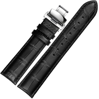 

Отличный продукт JEAYOU часы аксессуары кожаный ремешок кожаный ремешок двойной щелчок бабочки пряжки диапазона вахты обычных людей 20GZP02