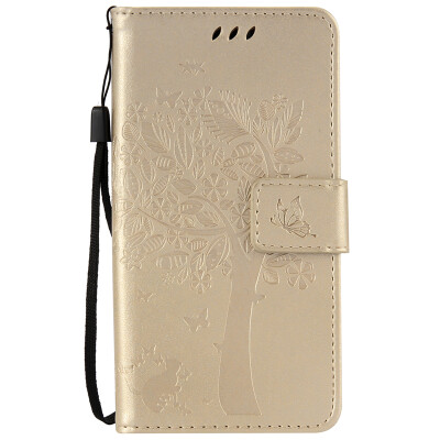 

Gold Tree Design PU Leather Flip Cover Wallet Card Holder Case for Zenfone Go ZB452KG